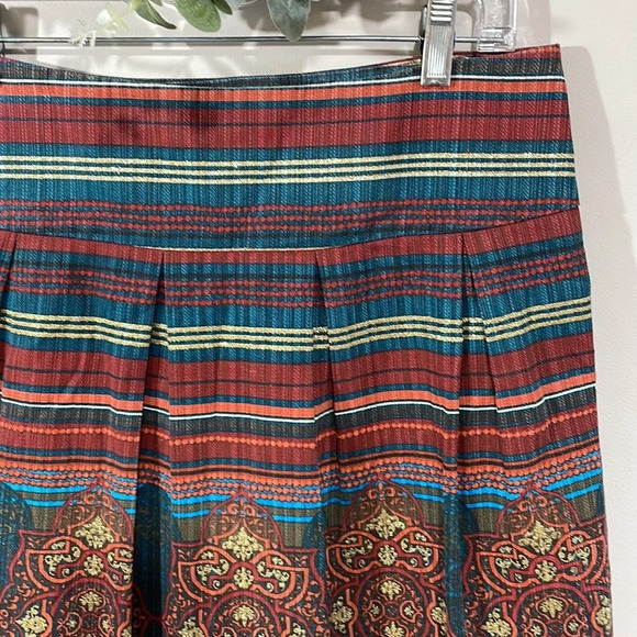 Kenzie Girl Linen Blend Pleated Skirt Pom Pom Hem Detail 5 - Picture 8 of 16